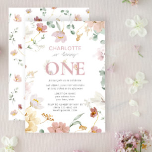 Convites Rapariga Rosa Wildflower Transformando Um primeiro