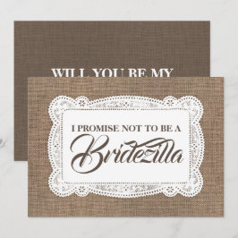 Convites Rapariga Rústica / Madrinha de casamento BRIDEZILL