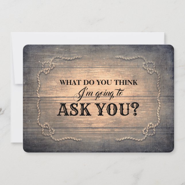 Convites Rapariga Rústica/Proposta Madrinha de casamento (Frente)