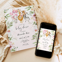 Rapariga Safari - chá de fraldas