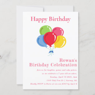 Convites Raparigas 7 de Aniversário Sétimo aniversário do P