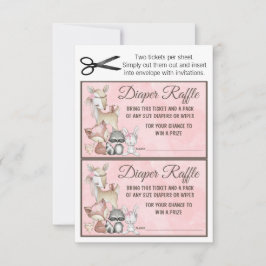 Convites Raparigas da Floresta Doce Fralda Raffle Inserção