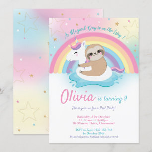 Convites Raparigas de Aniversário do Partido da Piscina Un