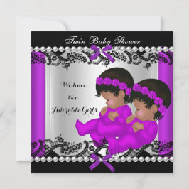 Convites Raparigas Gêmeas Africanas-Americanas Chá de frald