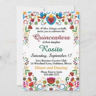Convites Raparigas mexicanas 15 Birthday Quinceanera convit