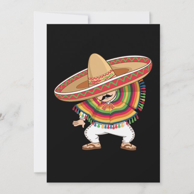 Convites Rapaz Mexicano Dabbing Poncho Cinco de Mayo (Frente)