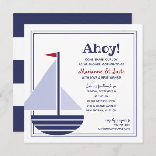 Convites rapaz ou rapariga CHÁ DE FRALDAS náutica do veleir