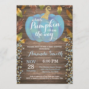 Convites Rapaz Russo Pumpkin Cai Chá de fraldas Glitter Dou