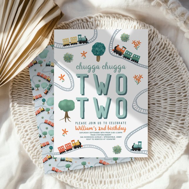 Convites Rapazes, dois segundo aniversário Viagem de dois c (Criador carregado)