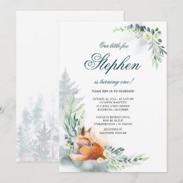 Convites Raposa| Aniversário de Verão de Woodland Primavera