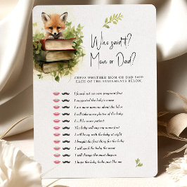 Convites Raposa De Jogo chá de fraldas Que Disse? Mãe ou Pa