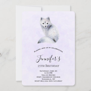 Convites Raposa Nórdica Cura com Designs Florais Aniversári