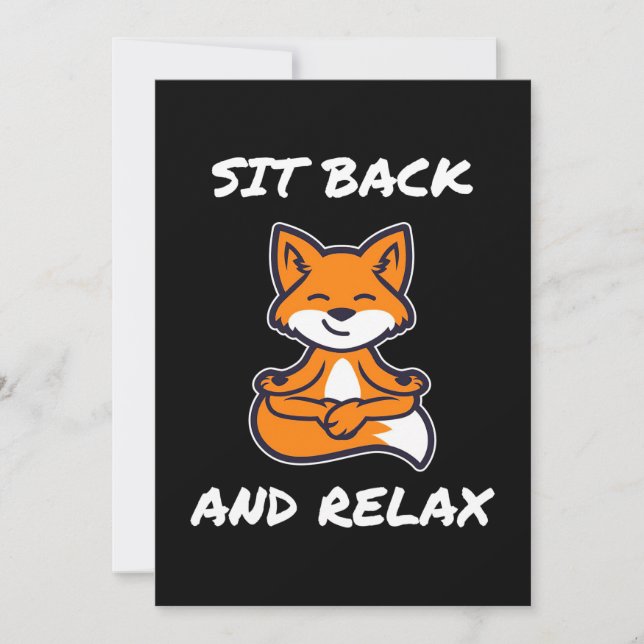 Convites Raposa Yoga Sente-se e Relaxa (Frente)