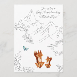 Convites Raposas e Chá de fraldas de borboletas