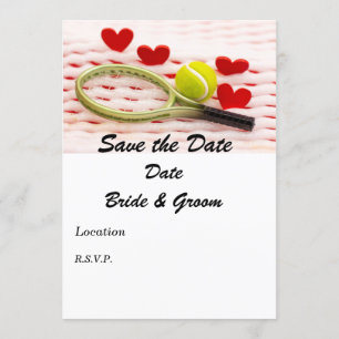 Convites Raquete de tênis e bola com amor