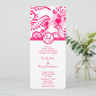 Convites Raspberry Love Birds Wedding Invitation