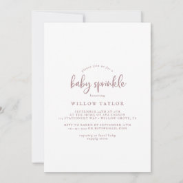 Convites Rastreador de Bebê com Script Dourado Rosa Russo