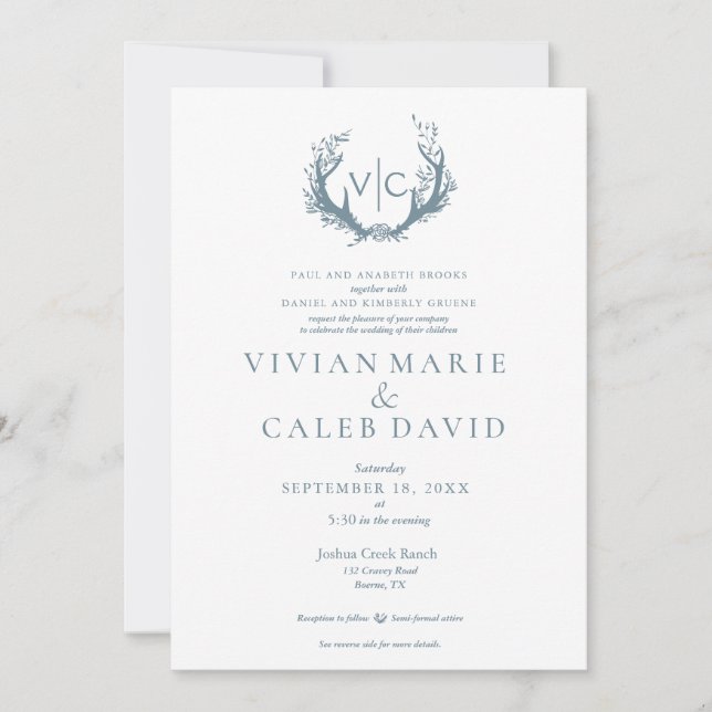 Convites Rastreadores Russos com Fraço Floral | Casamento (Frente)