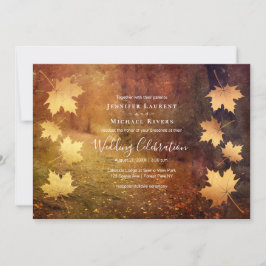 Convites rastro de outono caindo folhas de mapeamento casam