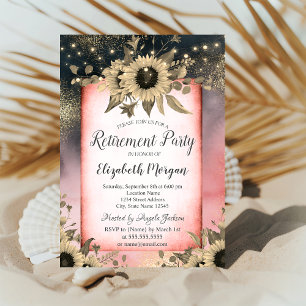 Convites Rateio de Aquarela Dourada com Sunflower