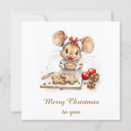 Convites Ratinho Chef de Natal Fofo