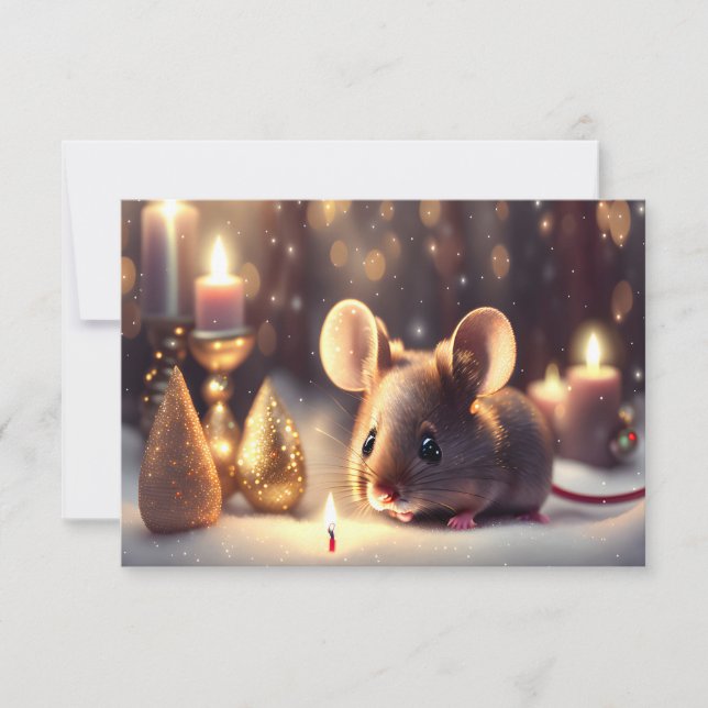 Convites Rato bonito celebra Natal - Festa de Natal (Frente)