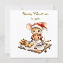 Convites Rato Chef de Natal Fofo