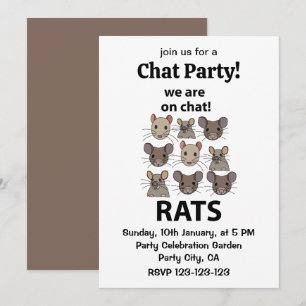 Convites Ratos Animal Nós Estamos No Chat Ratos Engraçados