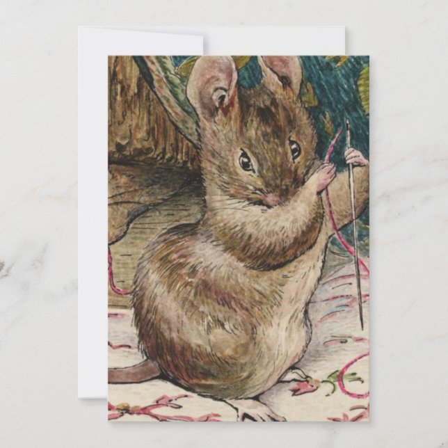 Convites Ratos No Trabalho - Beatrix Potter (Frente)