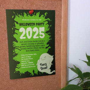 Convites Ratos Verdes Escuros do Festa das Bruxas Crawlies