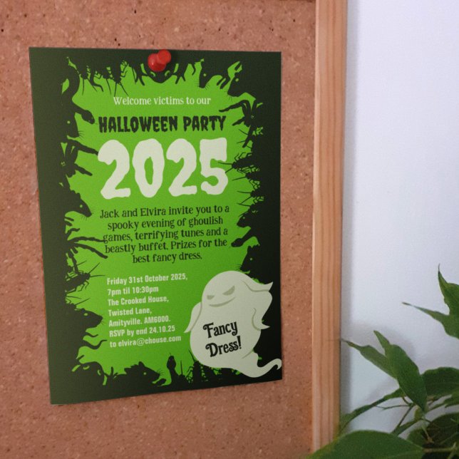 Convites Ratos Verdes Escuros do Festa das Bruxas Crawlies (Criador carregado)