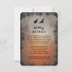 Convites Ravens Correspondendo Detalhes do Casamento 3.5x5