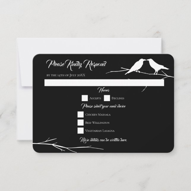 Convites Ravens Gothic Wedding (Frente)