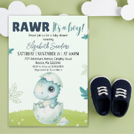 Convites Rawr It’s a Boy Dinosaur Baby Shower Invitation