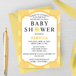 Convites Ray of Sunshine Baby Shower Invitation