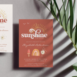 Convites Ray of Sunshine Chá de fraldas Boho