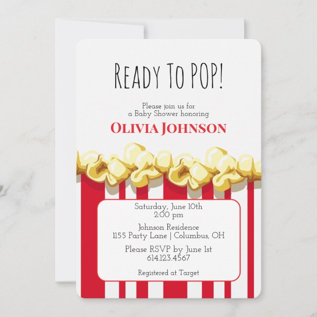 Convites Ready To POP! Baby Shower Invitation (Frente)
