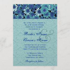 Convites Real Azul & Aqua - Hormônio de Casamento de Margar