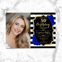 Real Blue Black White Stripes Foto 50º aniversário