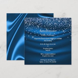 Convites Real Blue Diamantes cristal azul de casamento