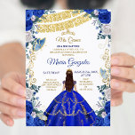 Convites Real Blue Veste 15 mexicana Aniversário<br><div class="desc">Royal Blue Dresses and Rosas Girl 15 de aniversário Mis Quince Anos,  15 de Aniversário, </div>