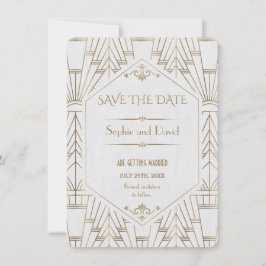 Convites Real Branco Dourado Grande Gatsby Salve A Data