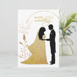 Convites Real Gold Foil Elegante deixa monograma de coroa