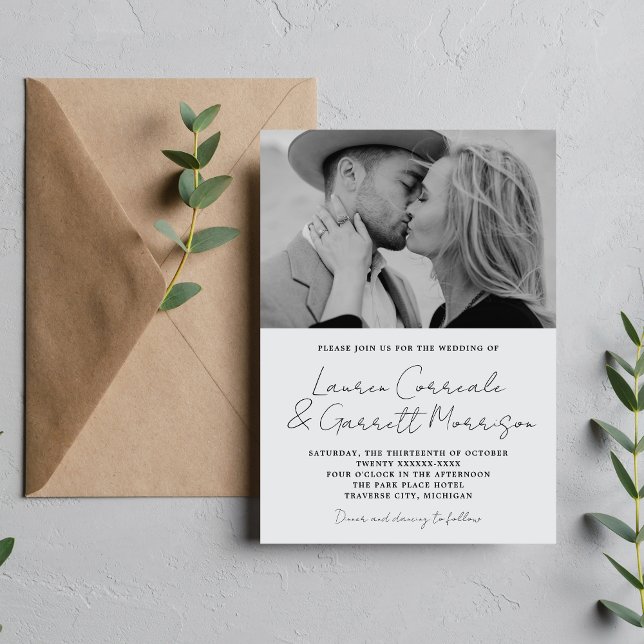 Convites Real Simplicidade 3 Moderno Legal Casamento de Fot (Criador carregado)
