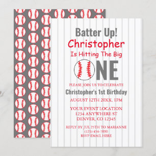 Convites Rebatida! Aniversário de 1 ano do Baseball