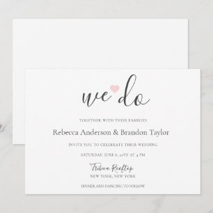 Convites Rebecca Simple Modern Fazemos Casamento Coração Ro