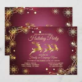 Convites Rebeldes do Ouro do Partido do Natal - Elegante Ro