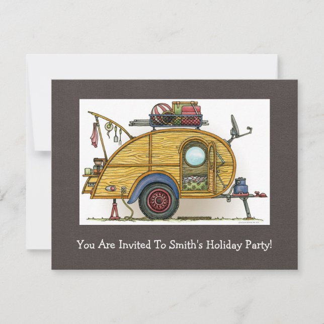 Convites Reboque bonito do viagem do campista da lágrima do (Frente)