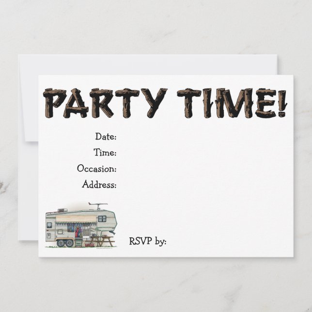 Convites Reboque de Viagem para Campanha de Quinto Roda com (Frente)