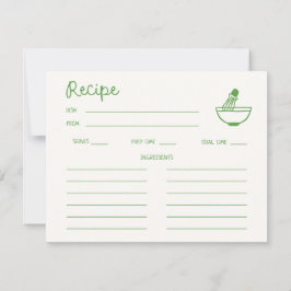 Convites Receita de Chá de panela Manuscrito de Matcha Verd